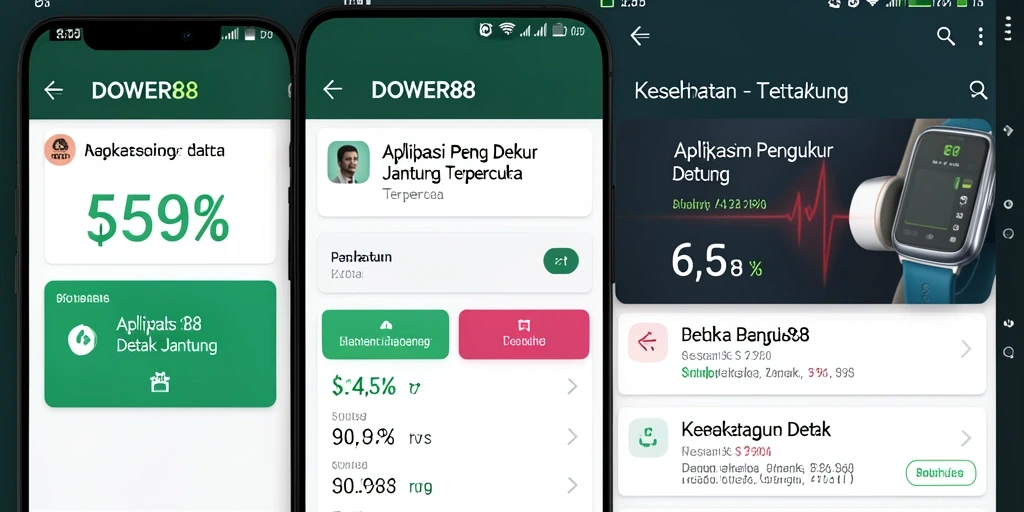 Tampilan antarmuka DOWER88 dengan fitur detak jantung yang interaktif.