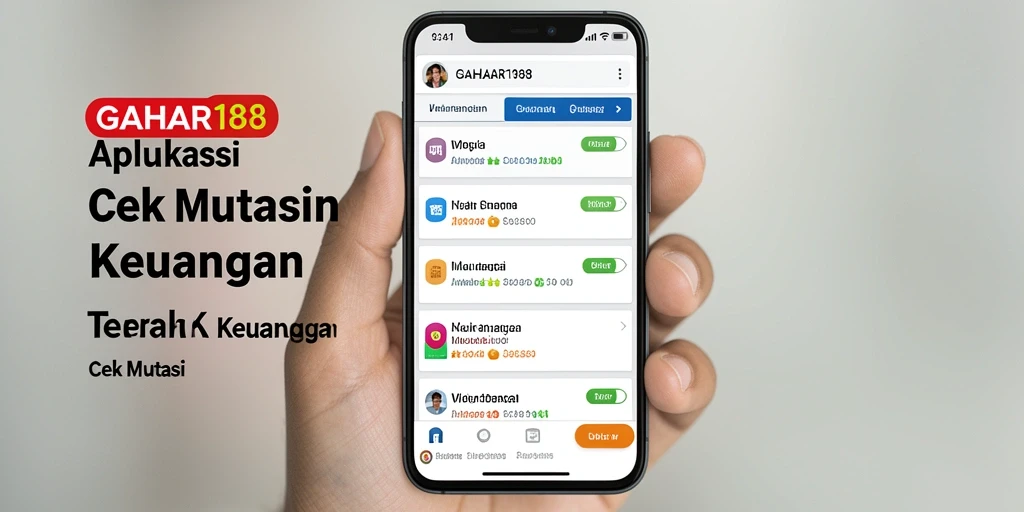 Screenshot antarmuka GAHAR188 yang menampilkan fungsi Cek Mutasi keuangan.