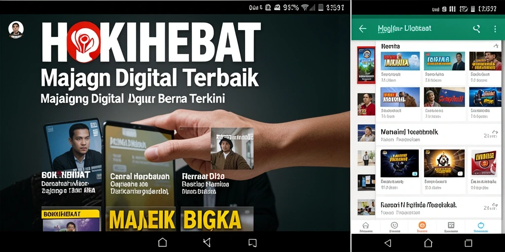 Tampilan antarmuka HOKIHEBAT yang menarik dan modern untuk Majalah Digital.