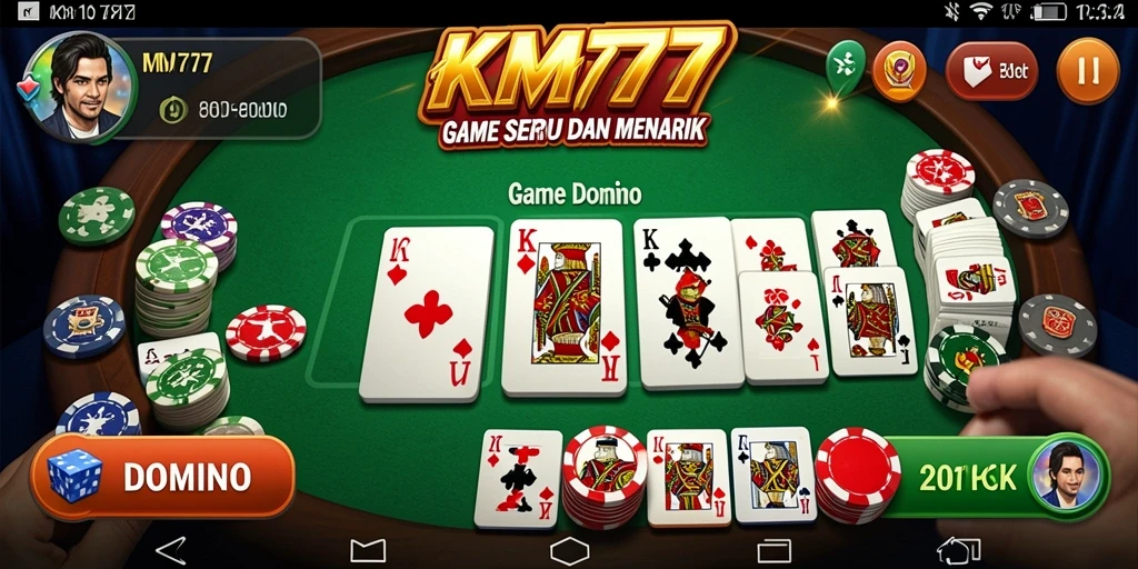 Screenshot antarmuka utama permainan Domino KM777.