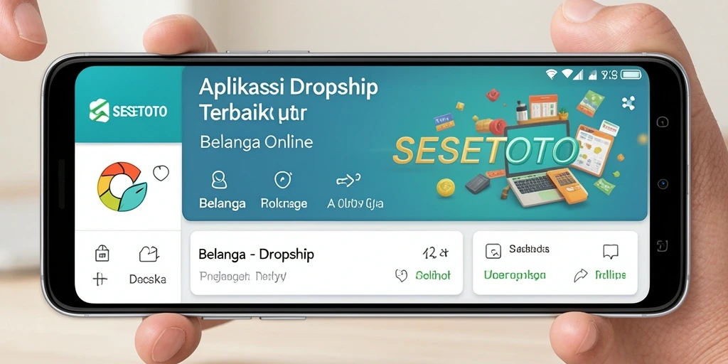 Tampilan aplikasi SESETOTO dengan fitur dropship yang mudah digunakan.