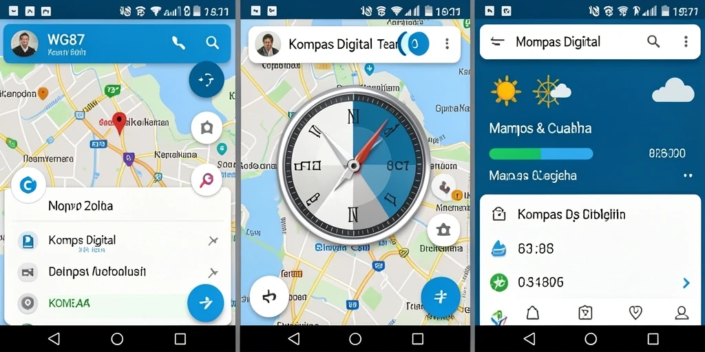 Tampilan antarmuka aplikasi Kompas Digital WG87 yang user-friendly.